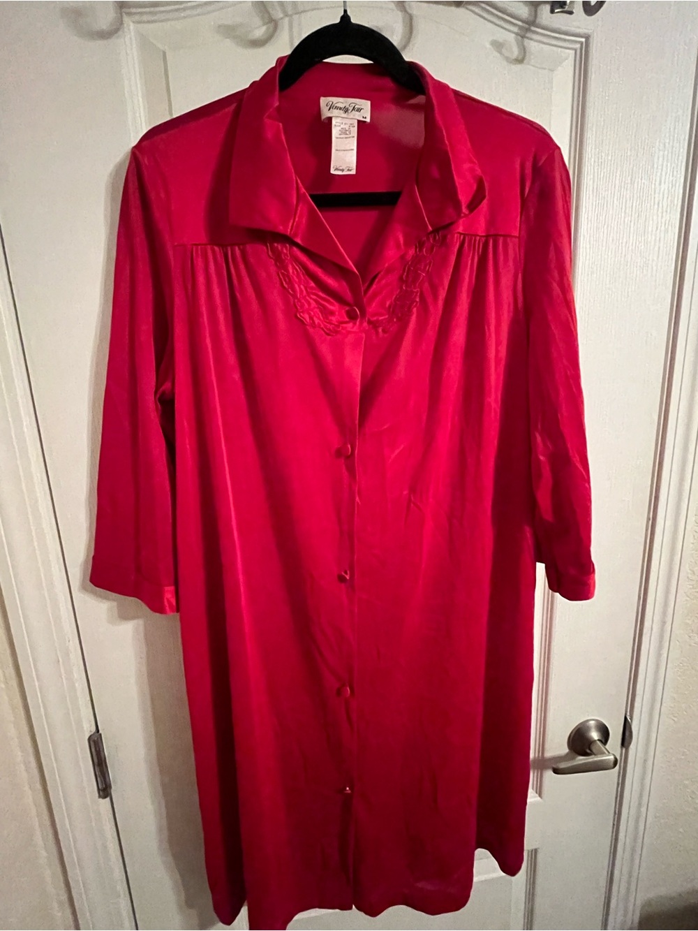 Vanity Fair Bright Res Satin Button-Front Nightgown